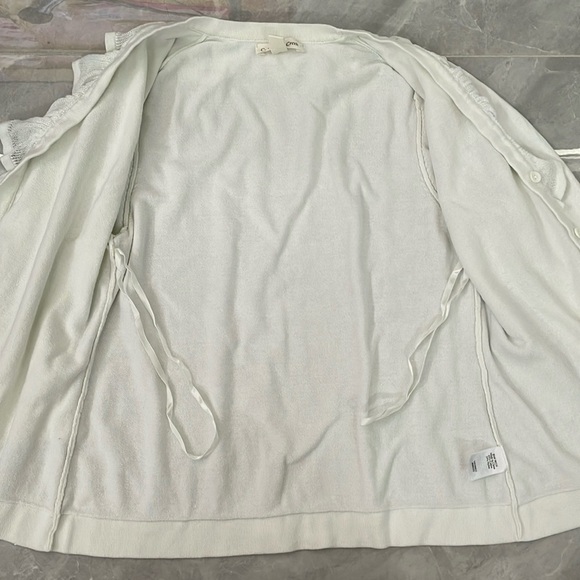 Women's Coldwater Creek Ruffled Button Up Cardigan Sweater Medium - Picture 8 of 16